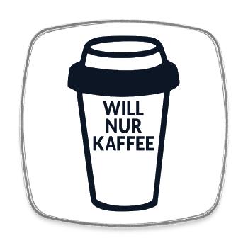 Kaffeetrinkerin Kaffee - Viereckiger Kühlschrankmagnet - Weiß - Vorne