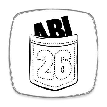 Abi 26 - Abitur in der Tasche | Geschenk - Viereckiger Kühlschrankmagnet - Weiß - Vorne