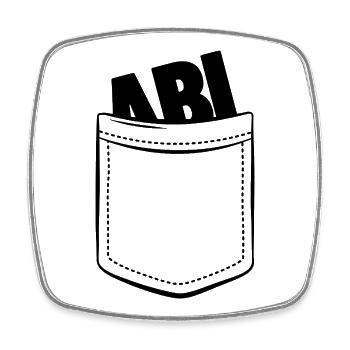 Abi - Abitur in der Tasche | Geschenk - Viereckiger Kühlschrankmagnet - Weiß - Vorne