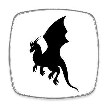 Drache - Viereckiger Kühlschrankmagnet - Weiß - Vorne