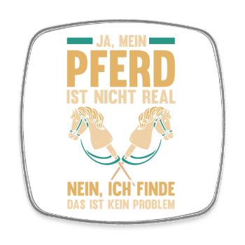 Steckenpferd Hobbyhorse Hobby Horsing - Viereckiger Kühlschrankmagnet - Weiß - Vorne