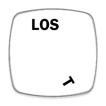 LOS-Tb - Viereckiger Kühlschrankmagnet - Weiß - Vorne