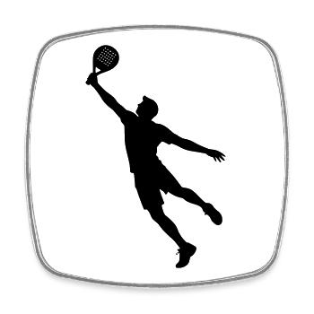 Man playing padel - Square fridge magnet - white - Front