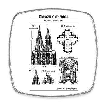 Cathédrale de Cologne - Magnet carré - blanc - Devant