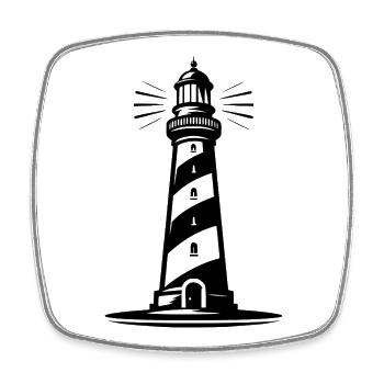 lighthouse - Square fridge magnet - white - Front
