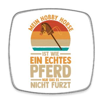 Steckenpferd Hobbyhorse Hobby Horsing - Viereckiger Kühlschrankmagnet - Weiß - Vorne