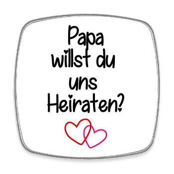 Papa_Heiraten - Viereckiger Kühlschrankmagnet - Weiß - Vorne