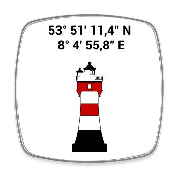 Red Sand Lighthouse - Sailing - Skipper - Maritime - Square fridge magnet - white - Front