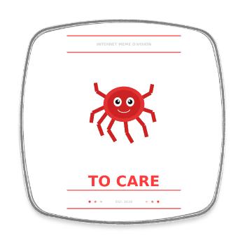 Too Viral To Care Spider - Square fridge magnet - white - Front