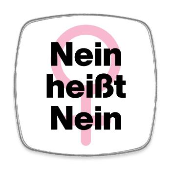 NEIN HEISST NEIN – IMMER! ♀ GIRLPOWER FEMALE POWER - Viereckiger Kühlschrankmagnet - Weiß - Vorne
