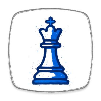 Roi des Échecs Style Graffiti Bleu Stratégie - Magnet carré - blanc - Devant