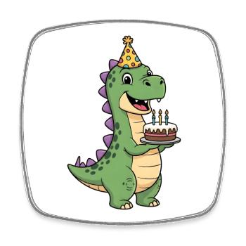 Cute T-Rex Dinosaur Birthday Party t rex - Magnet carré - blanc - Devant
