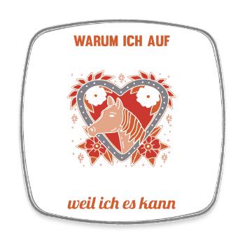 Reiten Pferdeliebhaber Reiterhof Pferde - Viereckiger Kühlschrankmagnet - Weiß - Vorne
