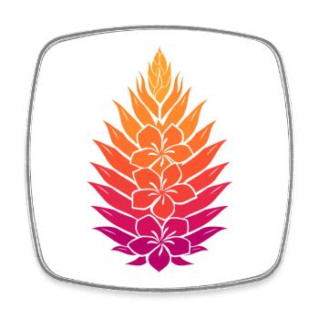 Mandala du Lotus Arc-en-ciel - Magnet carré - blanc - Devant