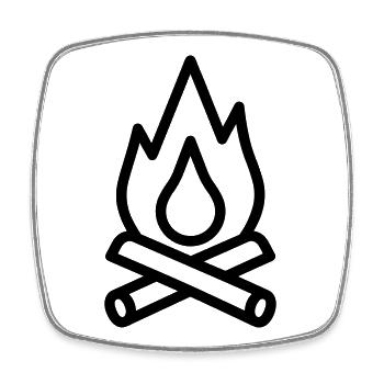 feu de camp - Magnet carré - blanc - Devant