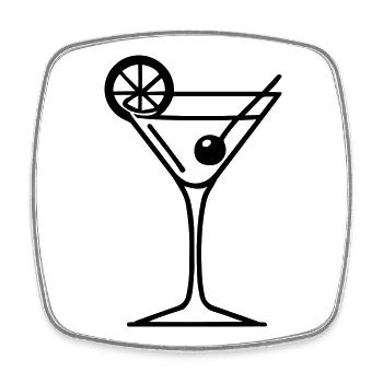 cocktail - Magnet carré - blanc - Devant