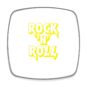 Rock 'n' Roll Lightning Bolt 3D-Logo - Viereckiger Kühlschrankmagnet - Weiß - Vorne