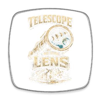 Astronome astronomique Telescope My Time Lens - Magnet carré - blanc - Devant