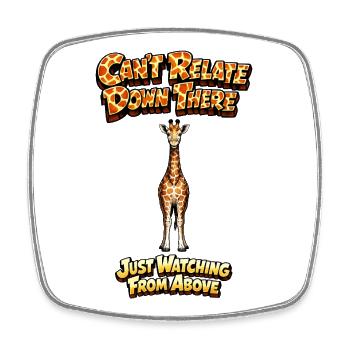 Giraffe über Meme Tee - Viereckiger Kühlschrankmagnet - Weiß - Vorne