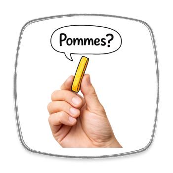 Pommer? Shirt | Funny Meme Fries Tee TikTok Humor - Viereckiger Kühlschrankmagnet - Weiß - Vorne