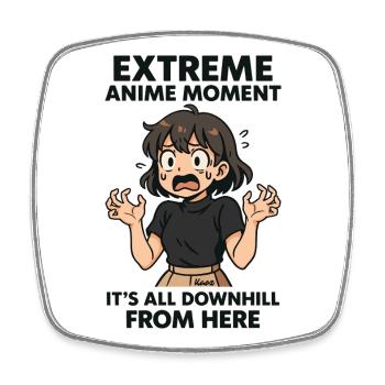 Extreme Anime Moment Downhill Vibe - Square fridge magnet - white - Front