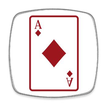Pokerkarte - Viereckiger Kühlschrankmagnet - Weiß - Vorne