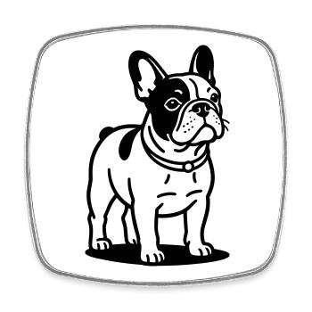 French Bulldog - Square fridge magnet - white - Front