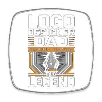 Logo Designer Dad The Idol The Myth Graphic Artist - Viereckiger Kühlschrankmagnet - Weiß - Vorne