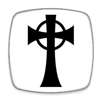 Celtic cross - Square fridge magnet - white - Front