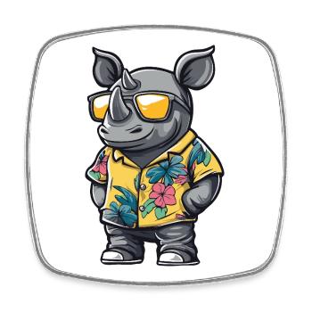 Vacances de bandes dessinées Rhino - Magnet carré - blanc - Devant