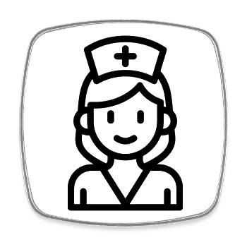 infirmière - Magnet carré - blanc - Devant