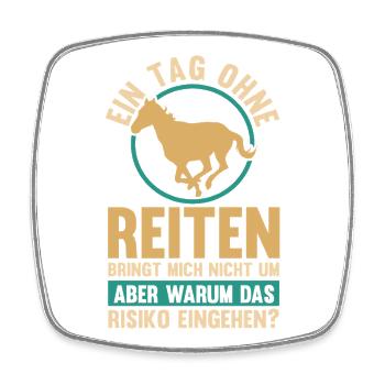 Reiten Pferdeliebhaber Reiterhof Pferde - Viereckiger Kühlschrankmagnet - Weiß - Vorne