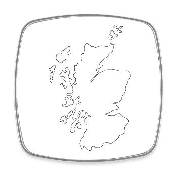 Scotland map - Square fridge magnet - white - Front