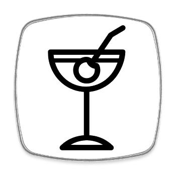 cocktail - Magnet carré - blanc - Devant