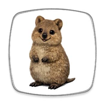 Niedliche Quokka-Illustration - Viereckiger Kühlschrankmagnet - Weiß - Vorne
