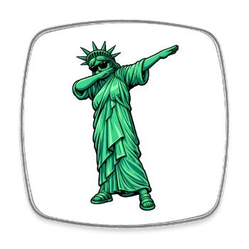 Dabbing Freiheitsstatue - Viereckiger Kühlschrankmagnet - Weiß - Vorne