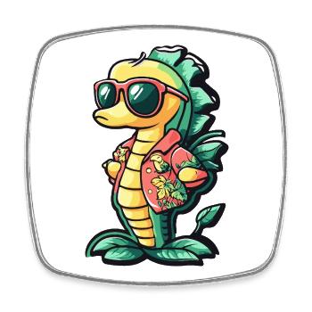 Vacances de bandes dessinées Seahorse - Magnet carré - blanc - Devant