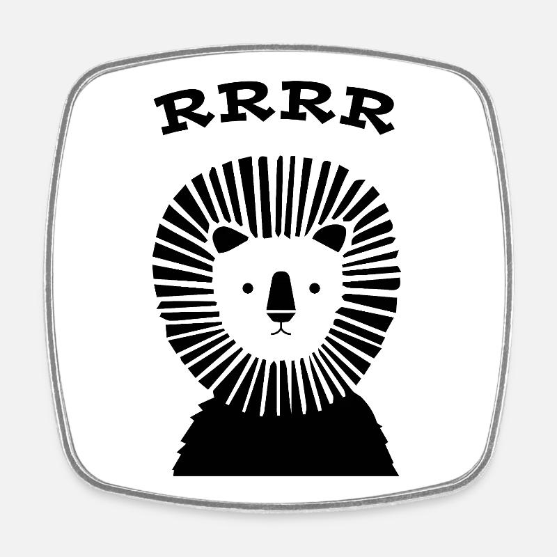 Lion - Square fridge magnet - white