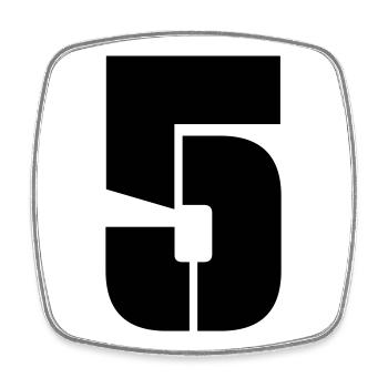5 - Viereckiger Kühlschrankmagnet - Weiß - Vorne