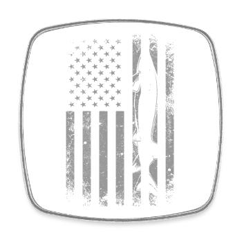 Sturgeon Fishing Flag - Square fridge magnet - white - Front