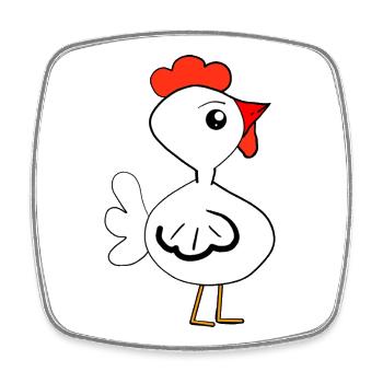 Poussins poules poules poules Enfants - Magnet carré - blanc - Devant