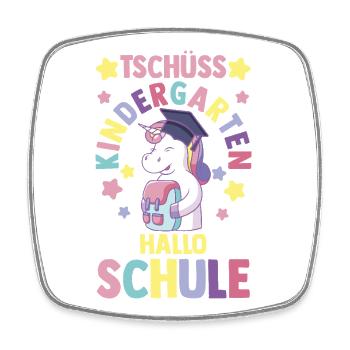 Kita Erste Klasse Einhorn Schüler Kindergarten - Viereckiger Kühlschrankmagnet - Weiß - Vorne