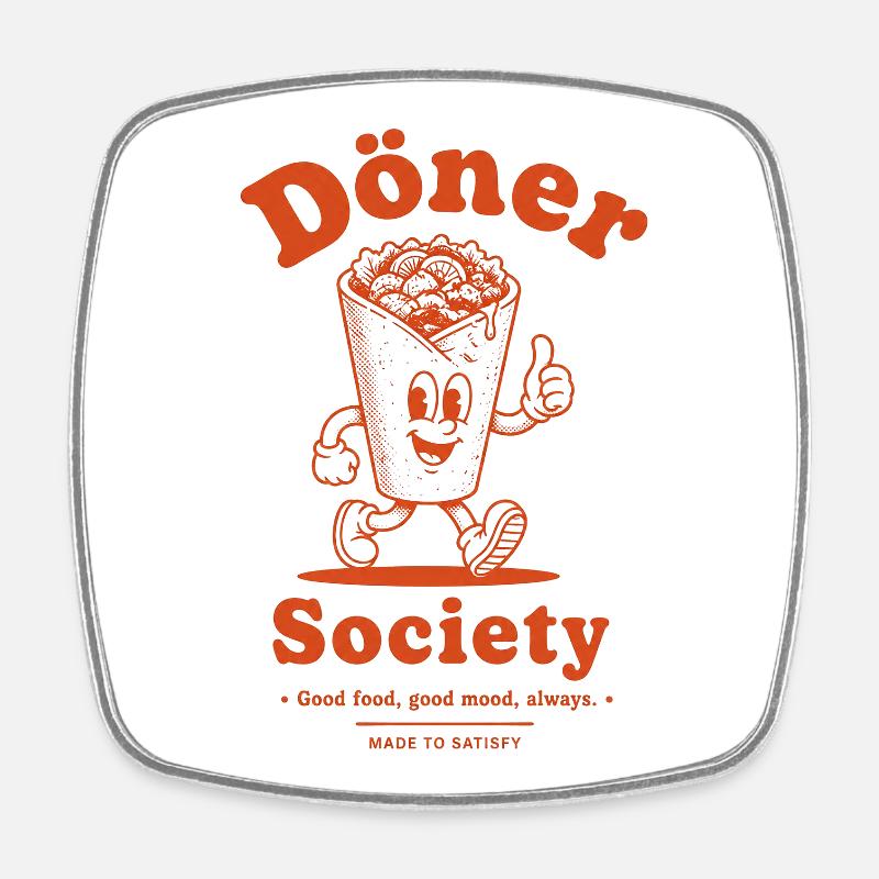 Döner Society - Square fridge magnet - white