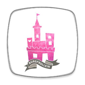 Burgfräulein Prinzessin Banderole pink Mädchen  - Viereckiger Kühlschrankmagnet - Weiß - Vorne