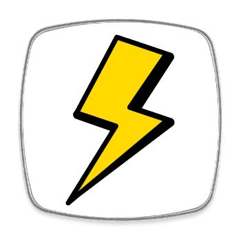 Lightning Graphic Shirt - Square fridge magnet - white - Front