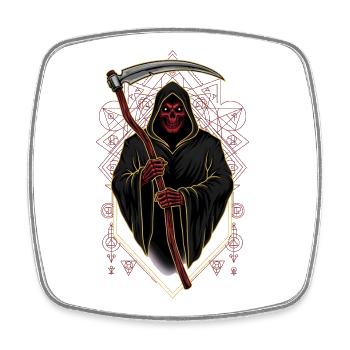 Devil Demon Mask Death Fantasy Satan Halloween - Square fridge magnet - white - Front