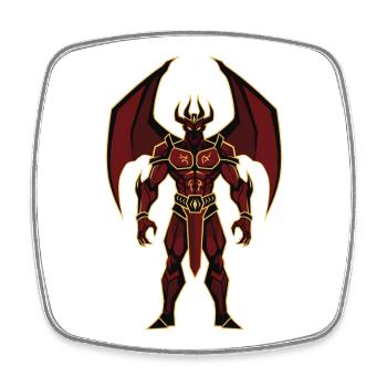 Devil Demon Mask Death Fantasy Satan Halloween - Square fridge magnet - white - Front