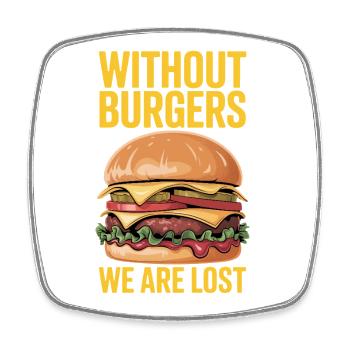 Hamburgers Fast Food Burgers Fast Food Gifts - Square fridge magnet - white - Front