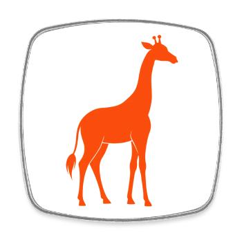 Giraffen - Viereckiger Kühlschrankmagnet - Weiß - Vorne