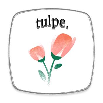 tulpe. - Viereckiger Kühlschrankmagnet - Weiß - Vorne